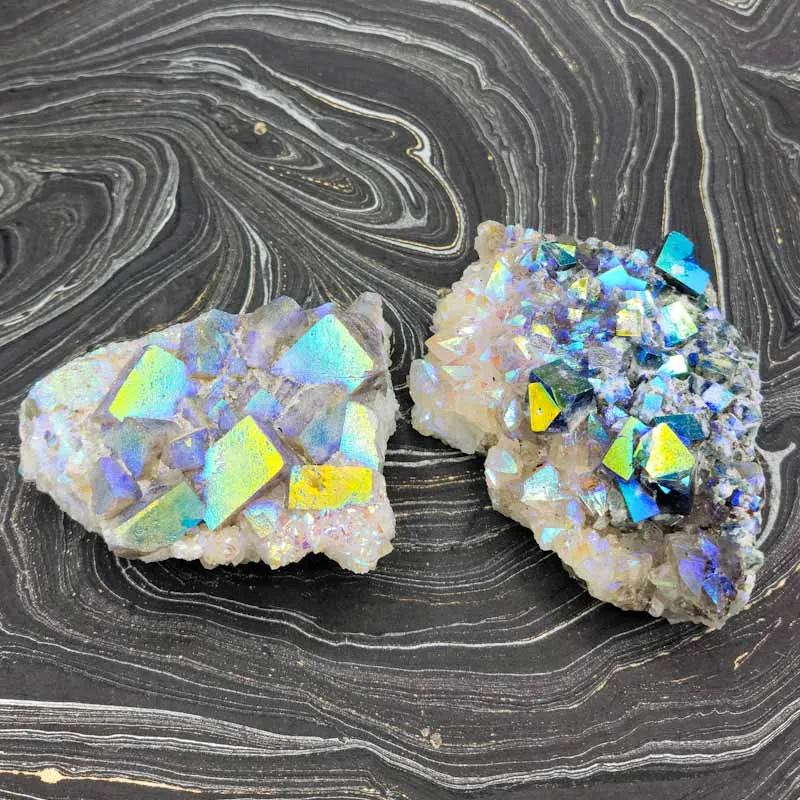 Titanium Cube Flame Fluorite | Statement Piece