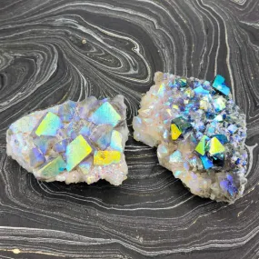 Titanium Cube Flame Fluorite | Statement Piece