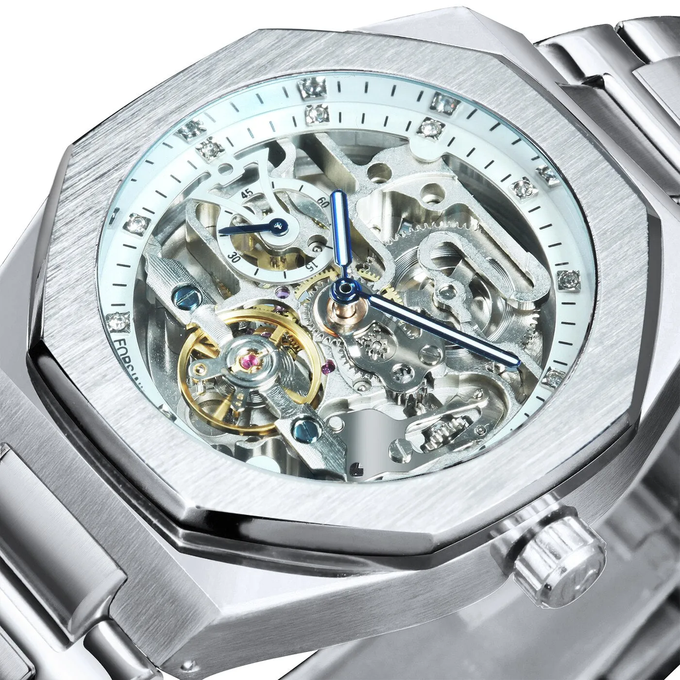 Watches Mens 2021 Automatic Mens Watches Top Brand Luxury Mechanical Tourbillon Watch Men Skeleton Navy Blue часы мужские Reloj