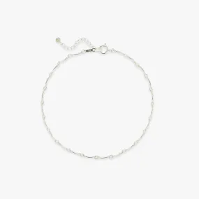 Wave anklet silver