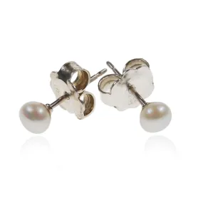 White Freshwater Pearl Mini Silver Studs