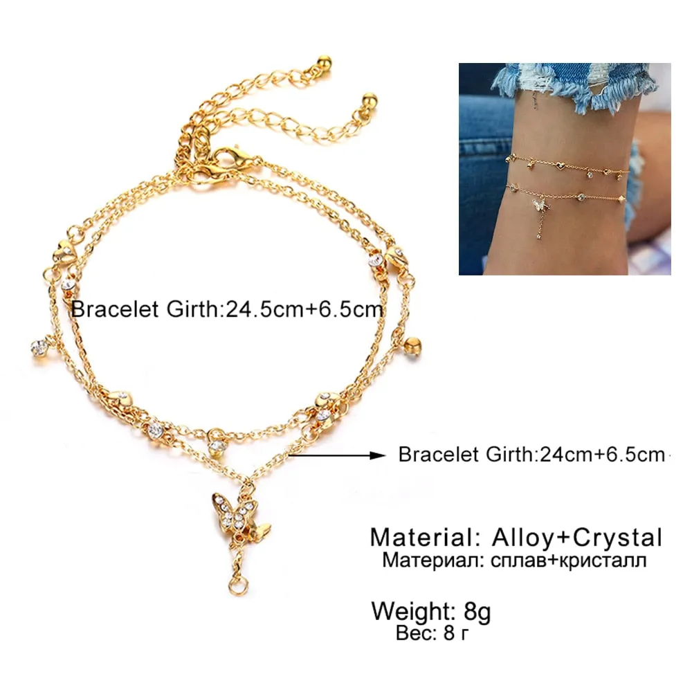 Women summer beach bohemia cute chain anklets