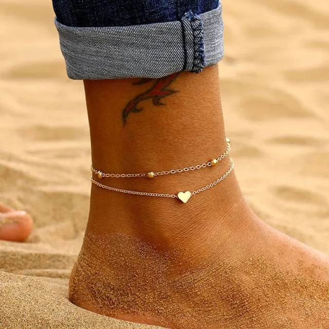 Women summer beach bohemia cute chain anklets