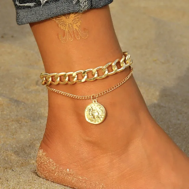 Women summer beach bohemia cute chain anklets