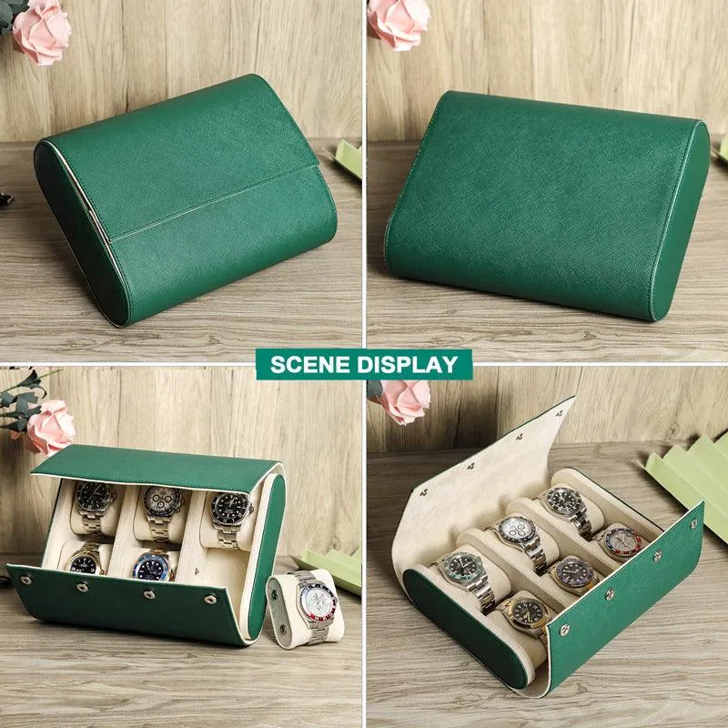 Woosir Trend Leather Watch Case for 6 Watches