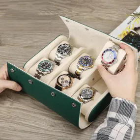 Woosir Trend Leather Watch Case for 6 Watches