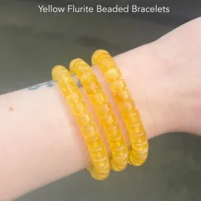 Yellow Fluorite Stretch Bead Bracelet