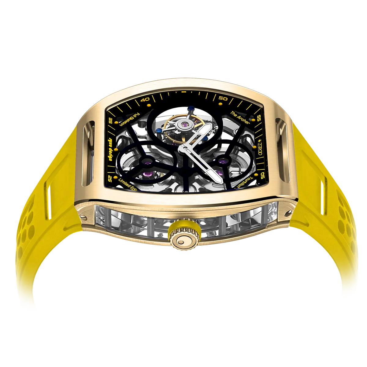 ZEROO T4 THE ARCHER FULL SKELETON TOURBILLONMANUAL TOURBILLON WATCH FOR GENTS - ZT004GYW