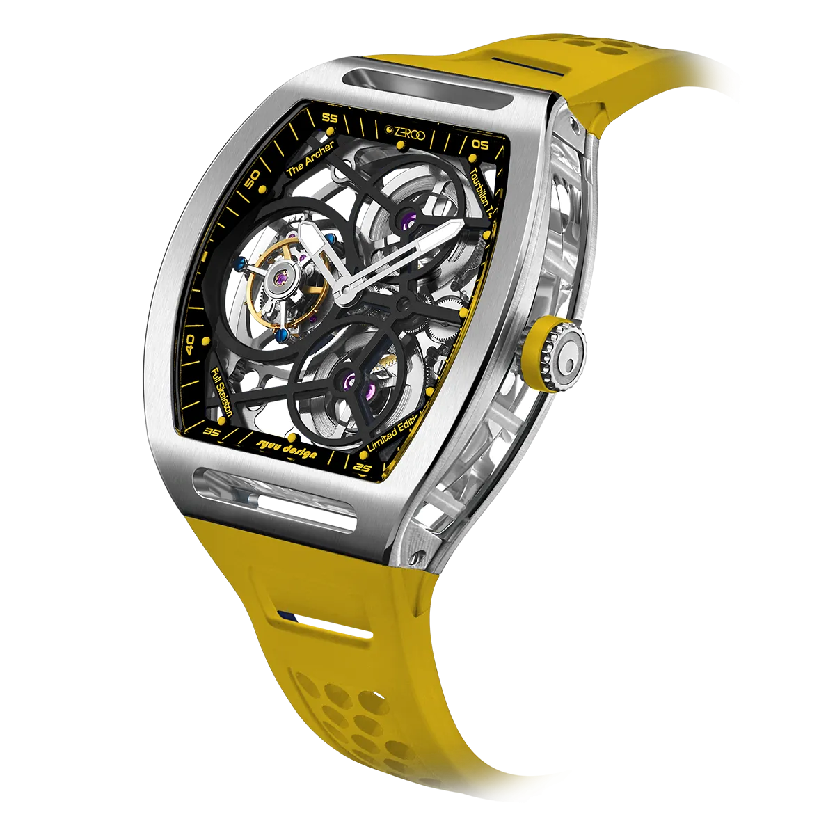 ZEROO T4 THE ARCHER FULL SKELETON TOURBILLONMANUAL TOURBILLON WATCH FOR GENTS - ZT004SYW