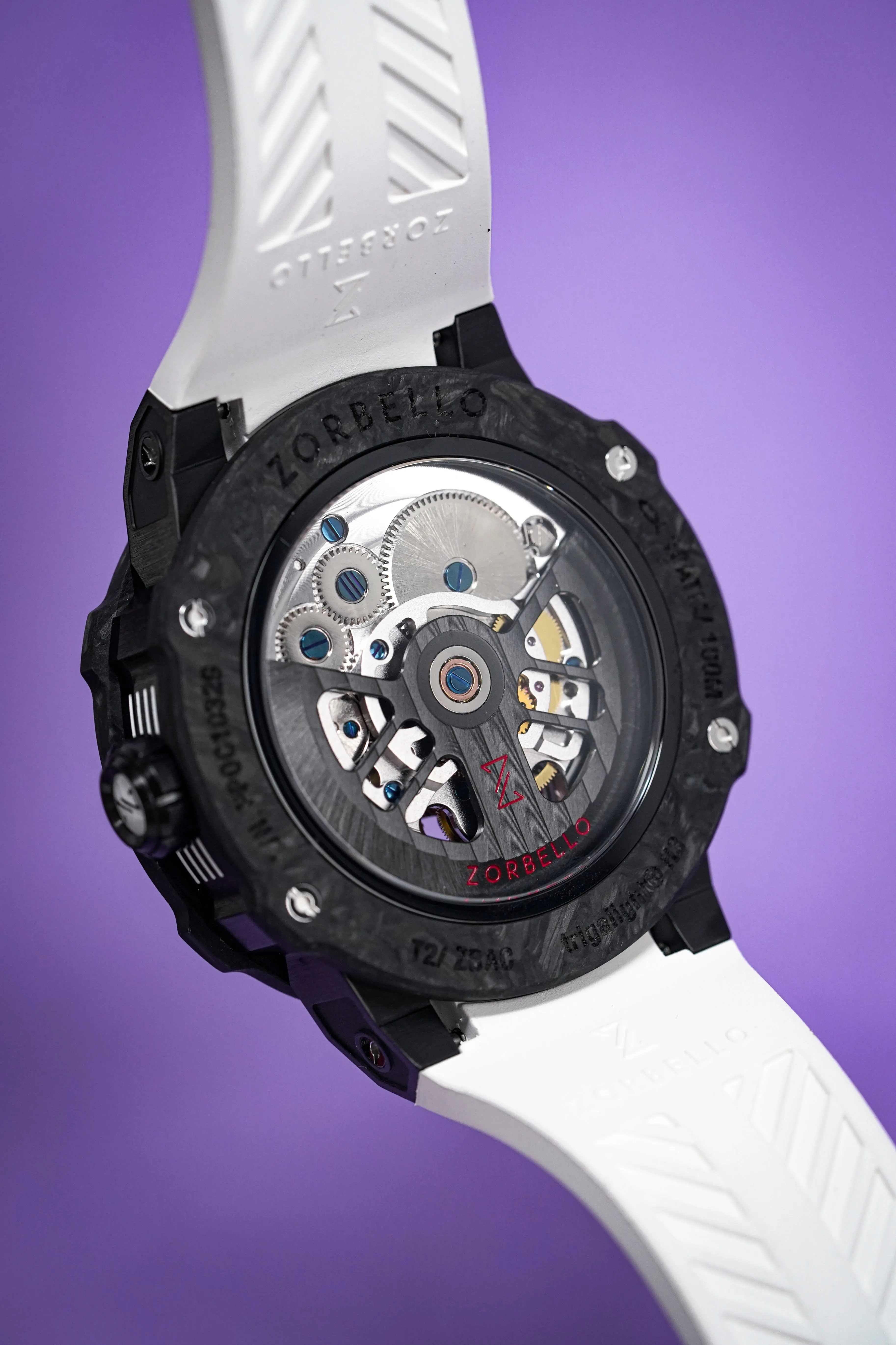 Zorbello Watch T2 Tourbillon White Tritium Tubes ZBAC002 *Free Watch Winder*