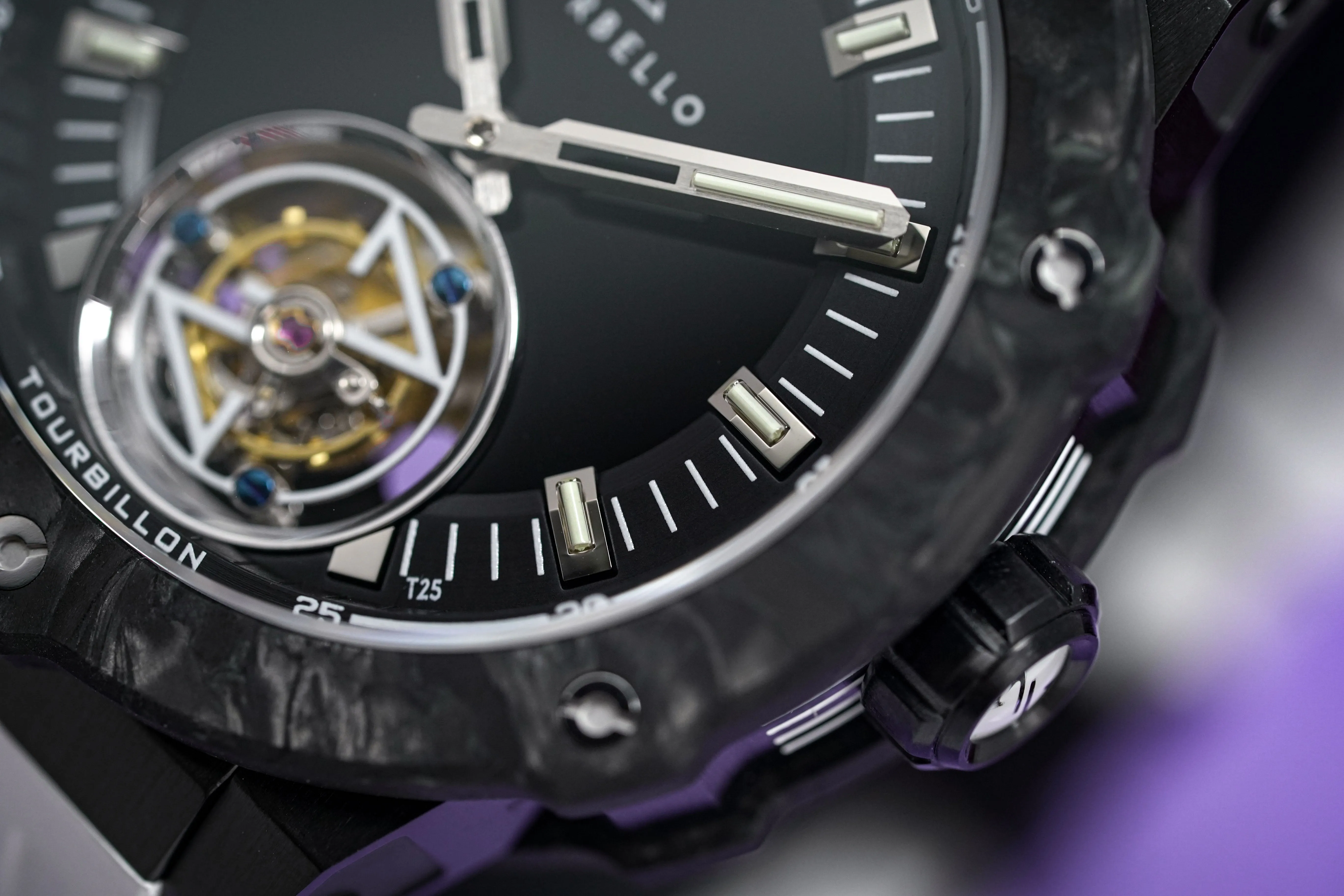 Zorbello Watch T2 Tourbillon White Tritium Tubes ZBAC002 *Free Watch Winder*