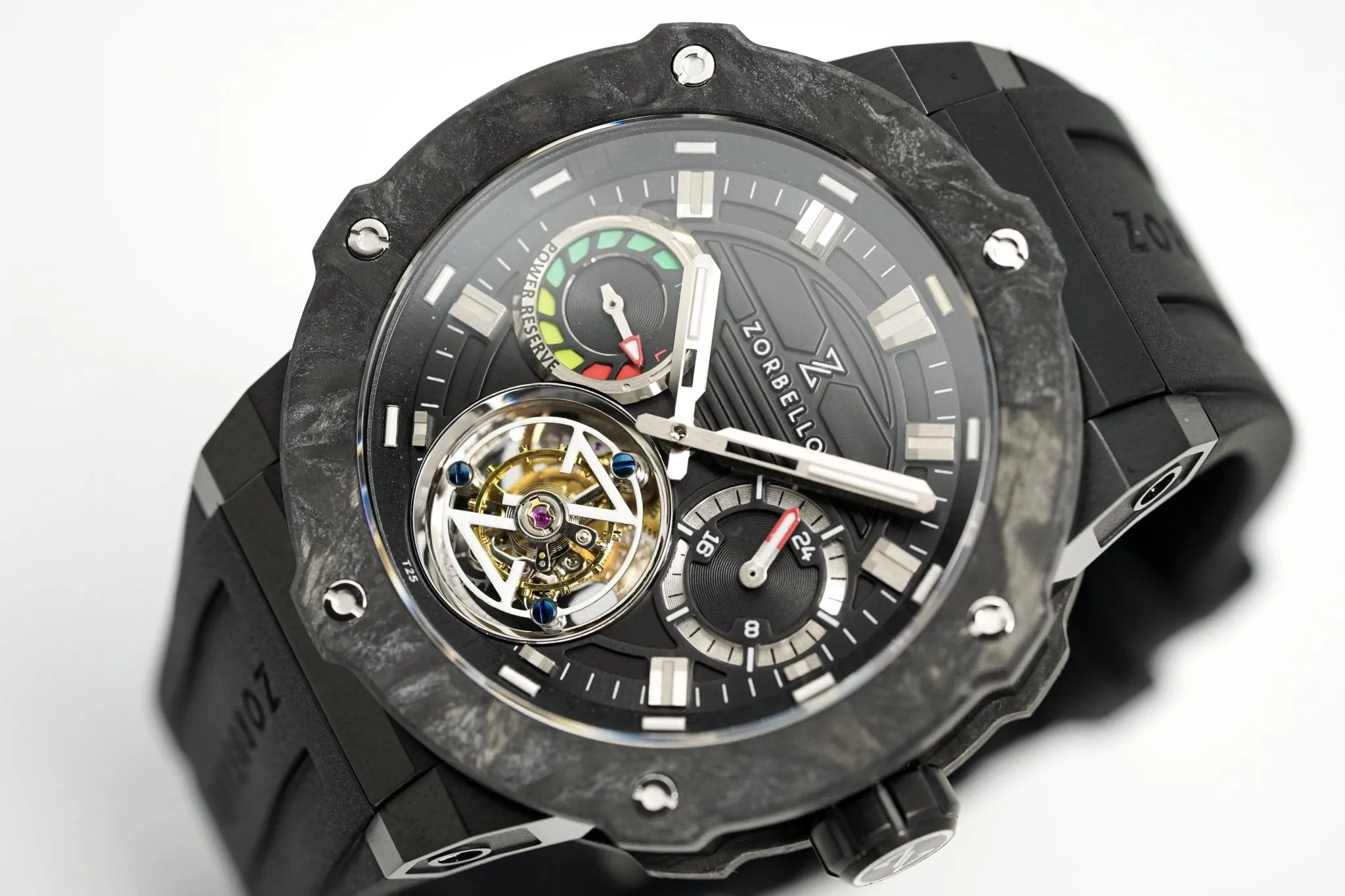 Zorbello Watch T3 Tourbillon Black Super-Luminova® Tritium ZBAD001 *Free Watch Winder*