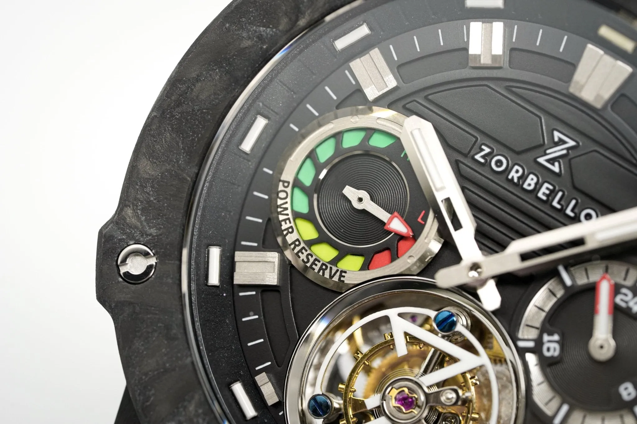 Zorbello Watch T3 Tourbillon Black Super-Luminova® Tritium ZBAD001 *Free Watch Winder*