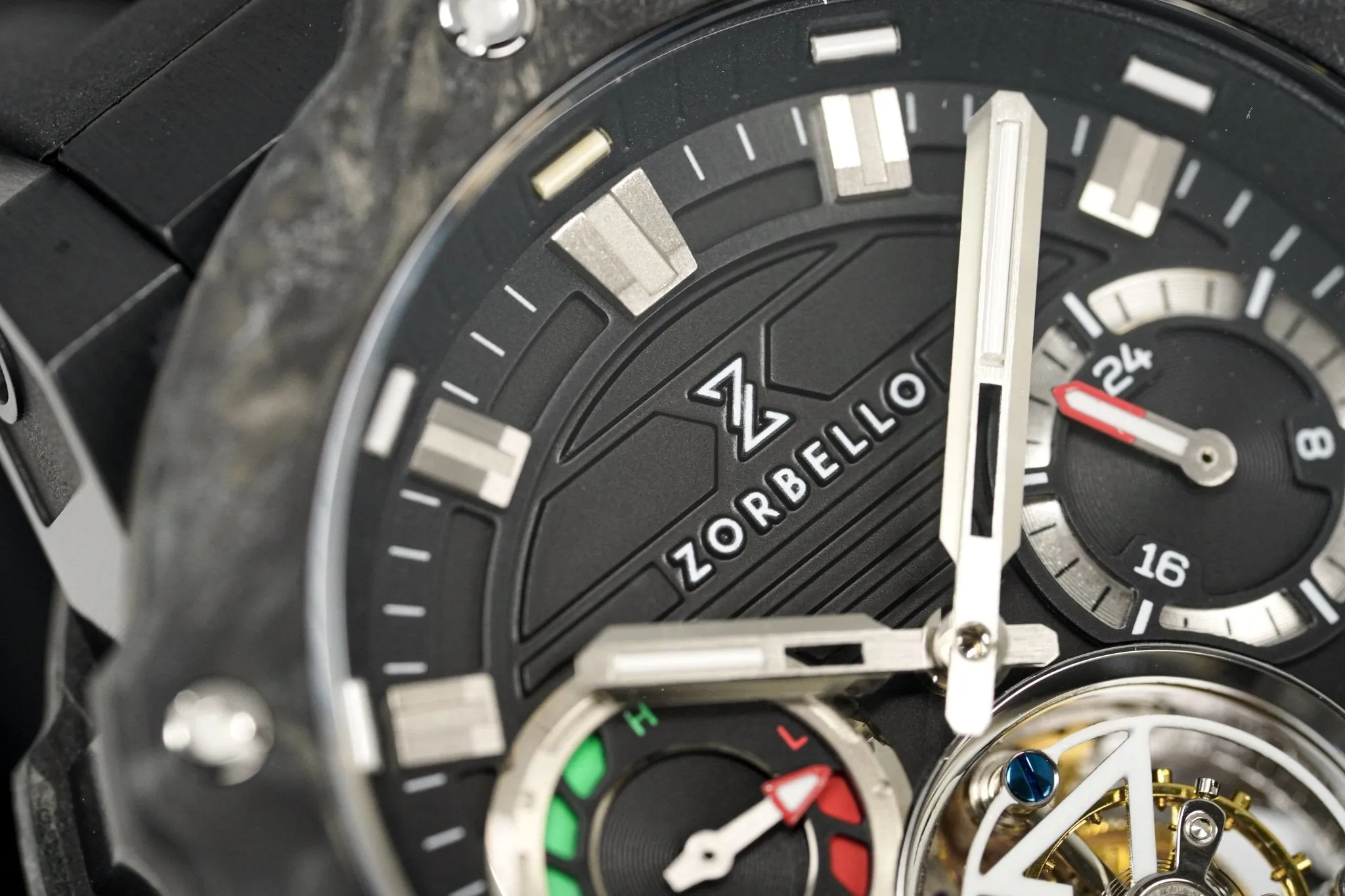 Zorbello Watch T3 Tourbillon Black Super-Luminova® Tritium ZBAD001 *Free Watch Winder*