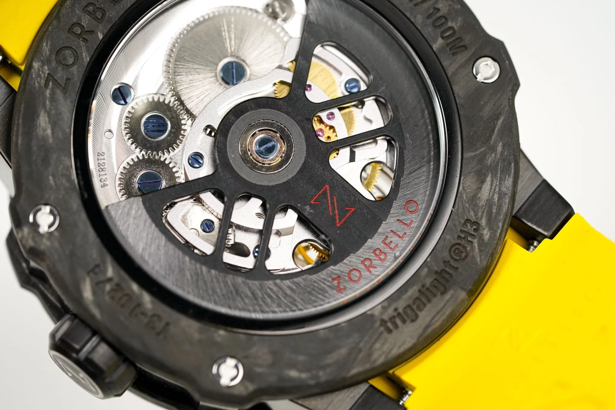 Zorbello Watch T3 Tourbillon Yellow Super-Luminova® Tritium ZBAD003 *Free Watch Winder*