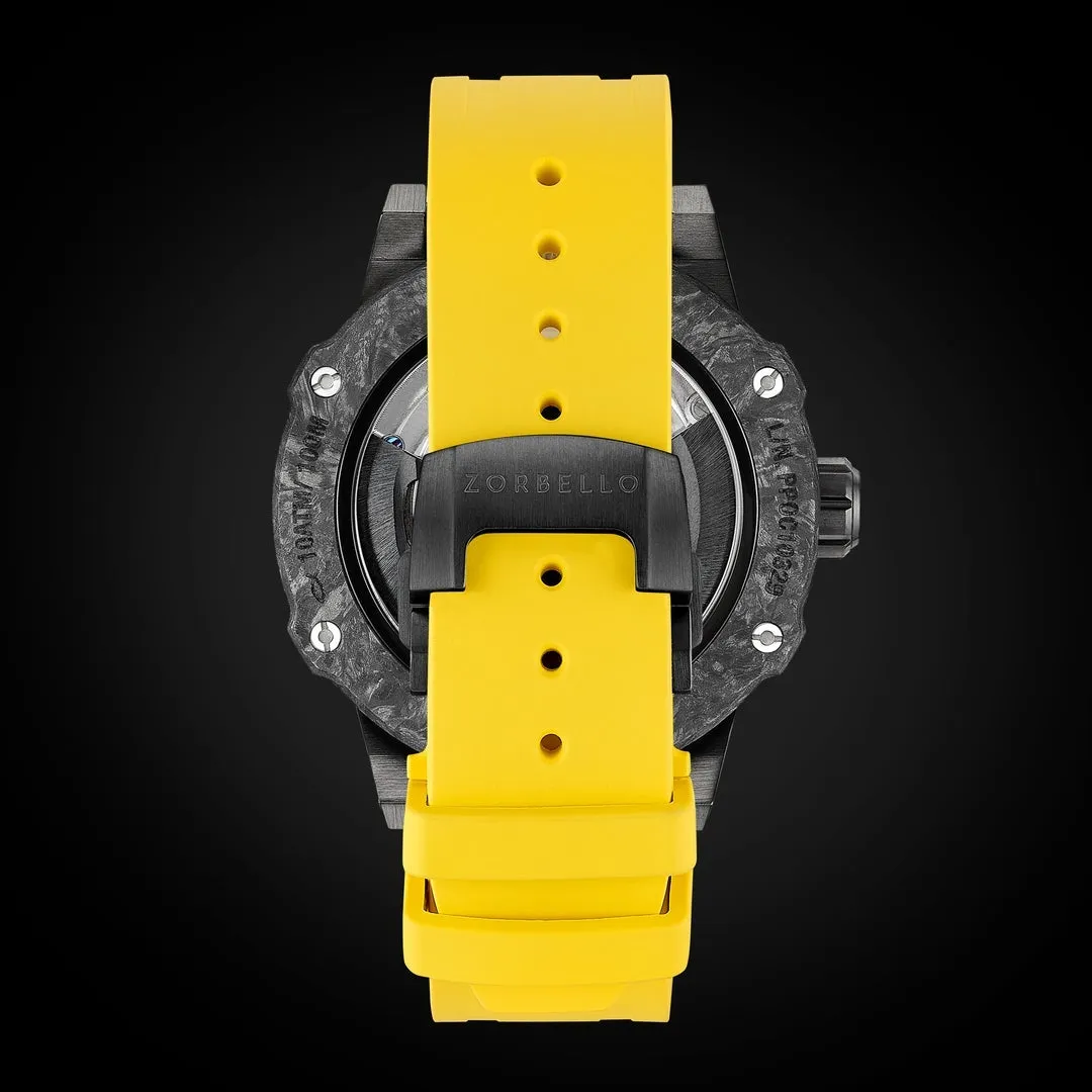 Zorbello Watch T3 Tourbillon Yellow Super-Luminova® Tritium ZBAD003 *Free Watch Winder*